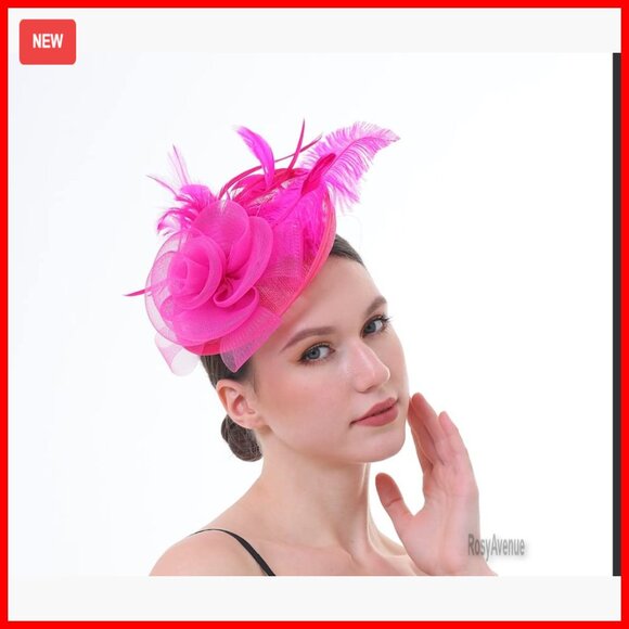 Mesh Feather Fascinator Derby Hat with Clip & Headband for Special Occasions main image 5